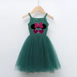 Girls Multicolor Puffy Slip Cartoon Mouse With Heart Love Tutu Dress