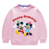 Kids Clothing Top Birthday Celebration For Boys And Girls Cartoon Mice Family Sweaters