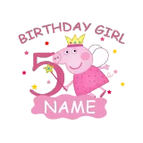 Girls Clothing Name Custom Birthday Celebration Cartoon Piggy Family T-shirts