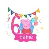 Girls Clothing Name Custom Birthday Celebration Cartoon Piggy Family T-shirts