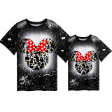 Mommy and Me Matching Clothing Top Cartoon Mice Print Tie Dyed Family T-shirts