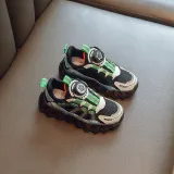 Toddler Kids Unisex Breathable Rotary Buttons Soft Flats Sneakers