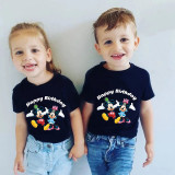 Kids Clothing Top Birthday Celebration For Boys And Girls Cartoon Mice Family T-shirts