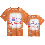 Mommy and Me Matching Clothing Top Cartoon Duck 2023 Family Vacation Tie Dyed Family T-shirts