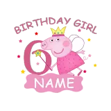 Girls Clothing Name Custom Birthday Celebration Cartoon Piggy Family T-shirts