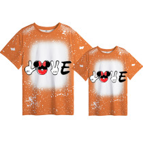 Mommy and Me Matching Clothing Top Cartoon Mice Love Tie Dyed Family T-shirts