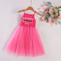 Girls Multicolor Puffy Slip Name Custom Birthday Celebration Cartoon Mouse Tutu Dress