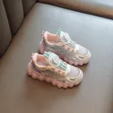Toddler Kids Unisex Breathable Rotary Buttons Soft Flats Sneakers