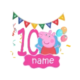 Girls Clothing Name Custom Birthday Celebration Cartoon Piggy Family T-shirts