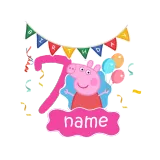 Girls Clothing Name Custom Birthday Celebration Cartoon Piggy Family T-shirts