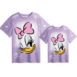 Mommy and Me Matching Clothing Top Cartoon Duck Tie Dyed Family T-shirts
