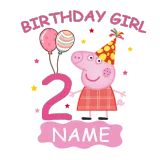 Girls Clothing Name Custom Birthday Celebration Cartoon Piggy Family T-shirts