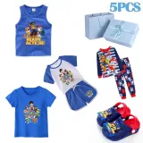 Boy Birthday Puppy Dog Slipper Sleepwear Tops Birthday Gift Set With Gift Box