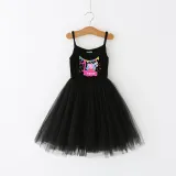 Girls Puffy Slip Name Custom Birthday Celebration Cartoon Piggy Tutu Dress