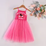 Girls Multicolor Puffy Slip Name Custom Birthday Celebration Cartoon Mouse Tutu Dress