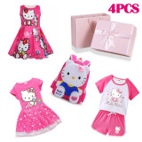 Girls Birthday Cute Cat Dress Bag Birthday Gift Set With Gift Box