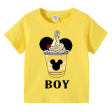 Boys Clothing Top Vests T-shirts Sweaters Cartoon Mouse Drinks Boy Tops
