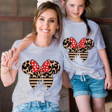 Mommy and Me Matching Clothing Top Cartoon Leopard Mice Family T-shirts