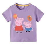 Kids Clothing Top For Boys And Girls Cartoon Pig With Balloons Family T-shirts