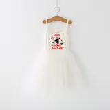 Girls Multicolor Puffy Slip Name Custom Birthday Celebration Cartoon Mouse Tutu Dress
