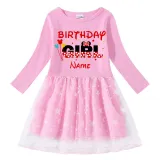 Girls Yarn Skirt Name Custom Birthday Celebration Cartoon Mouse Long And Short Sleeve Dress
