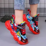 Toddler Kids Boy LED Light Up Mesh Breathable Spider Sneaker Shoes