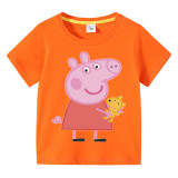 Girls Clothing Top Cartoon Piggy With Doll Family T-shirts