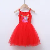 Girls Puffy Slip Name Custom Birthday Celebration Cartoon Piggy Tutu Dress