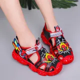 Toddler Kids Boy LED Light Up Closed Toe Spider Summer Sandals Shoes