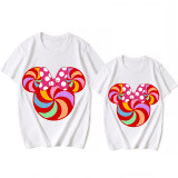 Mommy and Me Matching Clothing Top Cartoon Mice Lollipop Family T-shirts