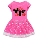 Girls Yarn Skirt Cartoon Mouse For Sisters Long And Short Sleeve Dress