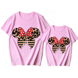 Mommy and Me Matching Clothing Top Cartoon Leopard Mice Family T-shirts