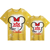 Mommy and Me Matching Clothing Top Cartoon Mice First Cruise Tie Dyed Family T-shirts