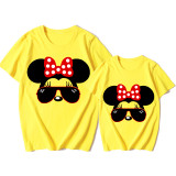 Mommy and Me Matching Clothing Top Cartoon Mice With Sunglasses Family T-shirts
