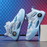 Toddler Kids Unisex Breathable Rotary Buttons High Top Thick-soled Basketball Sneaker Shoes