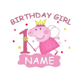 Girls Yarn Skirt Name Custom Birthday Celebration Cartoon Piggy Long And Short Sleeve Dress
