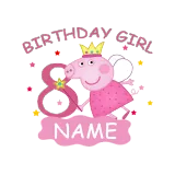 Girls Yarn Skirt Name Custom Birthday Celebration Cartoon Piggy Long And Short Sleeve Dress