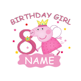 Girls Yarn Skirt Name Custom Birthday Celebration Cartoon Piggy Long And Short Sleeve Dress