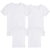 Family Matching Women and Men Casual Short Sleeve Pure Colours T-shirt Mommy and Me Tops