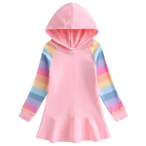 Toddler Girl Long Sleeve Hooded Casual Dress