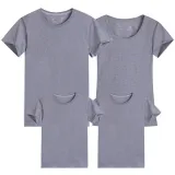 Family Matching Women and Men Casual Short Sleeve Pure Colours T-shirt Mommy and Me Tops