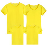 Family Matching Women and Men Casual Short Sleeve Pure Colours T-shirt Mommy and Me Tops