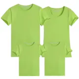 Family Matching Women and Men Casual Short Sleeve Pure Colours T-shirt Mommy and Me Tops