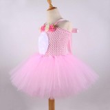 Toddler Girls Easter Cosplay 3 Pieces Mesh Lace Tutu Dress with Bunny Rabbit Hair Bands