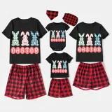 Easter Family Matching Pajamas Exclusive Design Happy Easter Bunny Black Pajamas Set