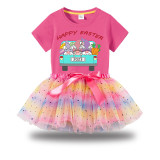 Girl Two Pieces Rainbow TuTu Happy Easter Gnomies Car Princess Bubble Skirt