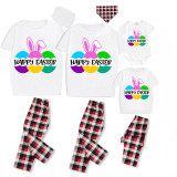 Easter Family Matching Pajamas Exclusive Design Happy Easter Eggs White Pajamas Set
