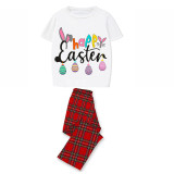 Easter Family Matching Pajamas Exclusive Design Happy Easter Slogan Eggs Gray Pajamas Set