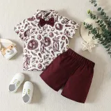 Baby Boys Happy Easter Two Pieces Rabbit Short Sleeve Shirts and Shorts Set