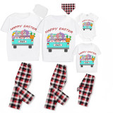 Easter Family Matching Pajamas Exclusive Design Happy Easter Gnomies Car White Pajamas Set